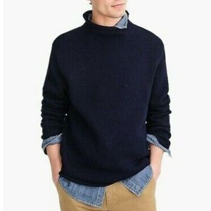 Men’s J. Crew cotton rollneck navy sweater, small